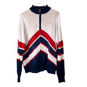 Tipsy Elves All American Sweater XL Men Red White Blue Olympic USA Patriotic Zip